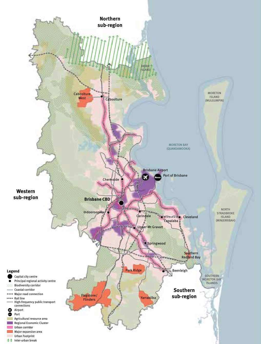 Greater Brisbane growth areas map