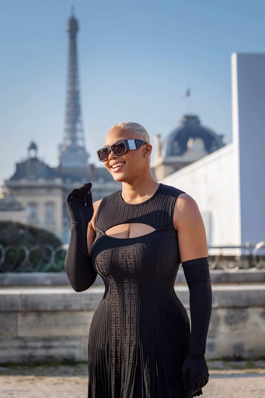 Claire Sulmers and Stephanie at Eiffel Tower