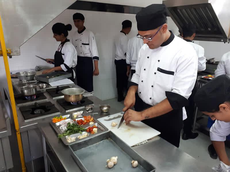 Students in hospitality skill certification training