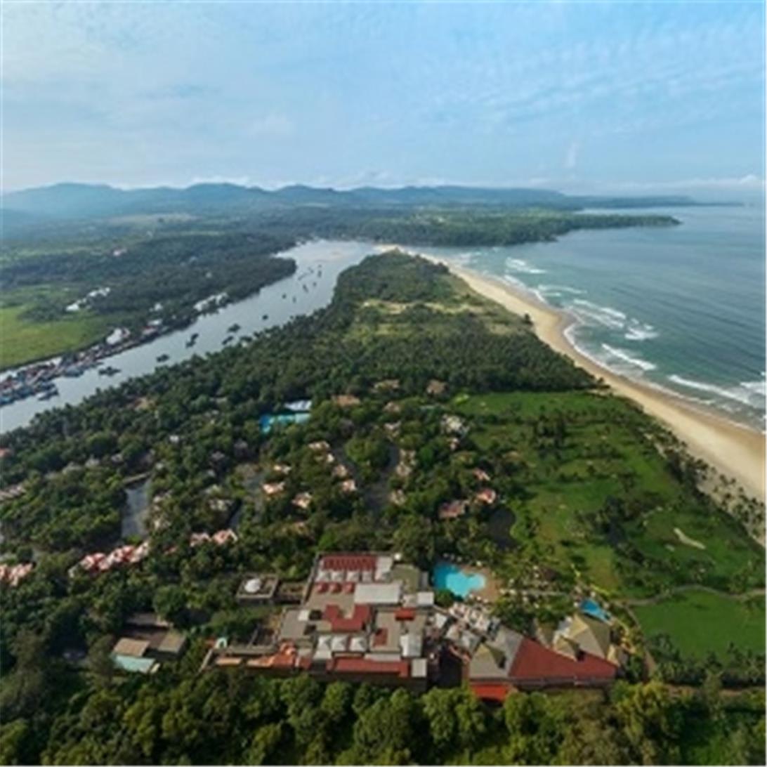 Aerial view of The St. Regis Goa Resort and Mobor Beach