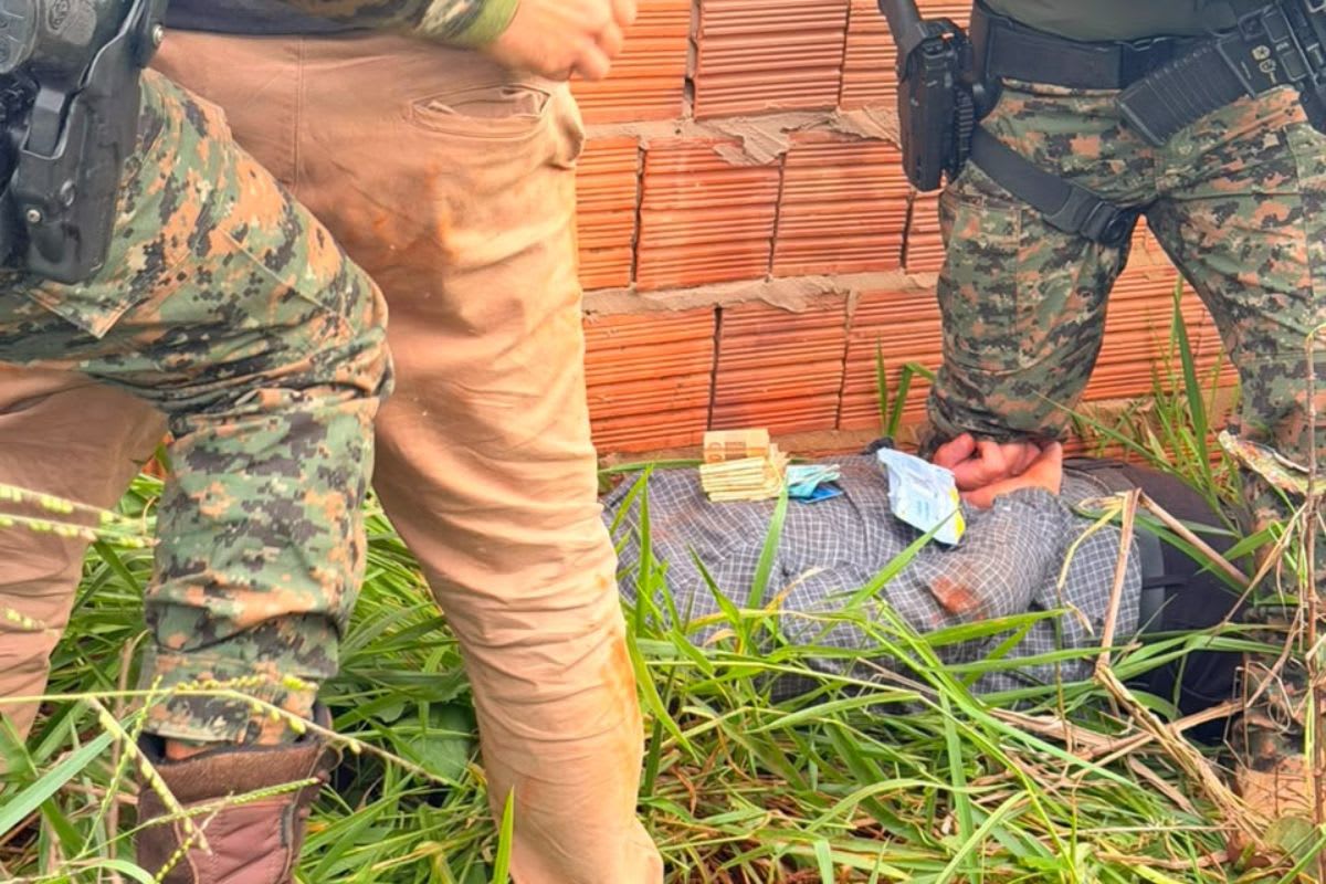 Police officers detain person