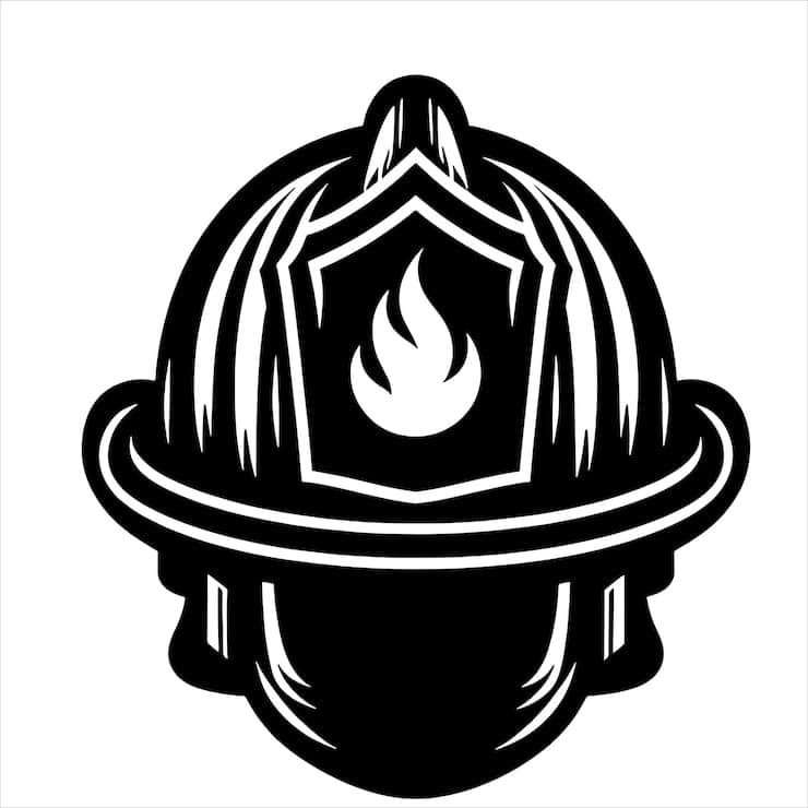 Feuerwehrhelm als Emblem-Symbol