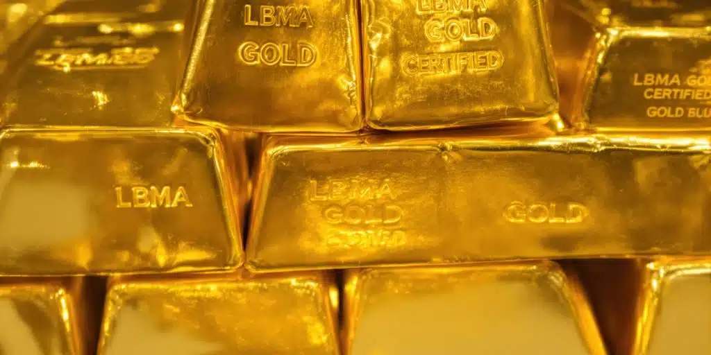 Certified LBMA gold bars stack - buy gold bars online from Alkebulan Precious Minerals
