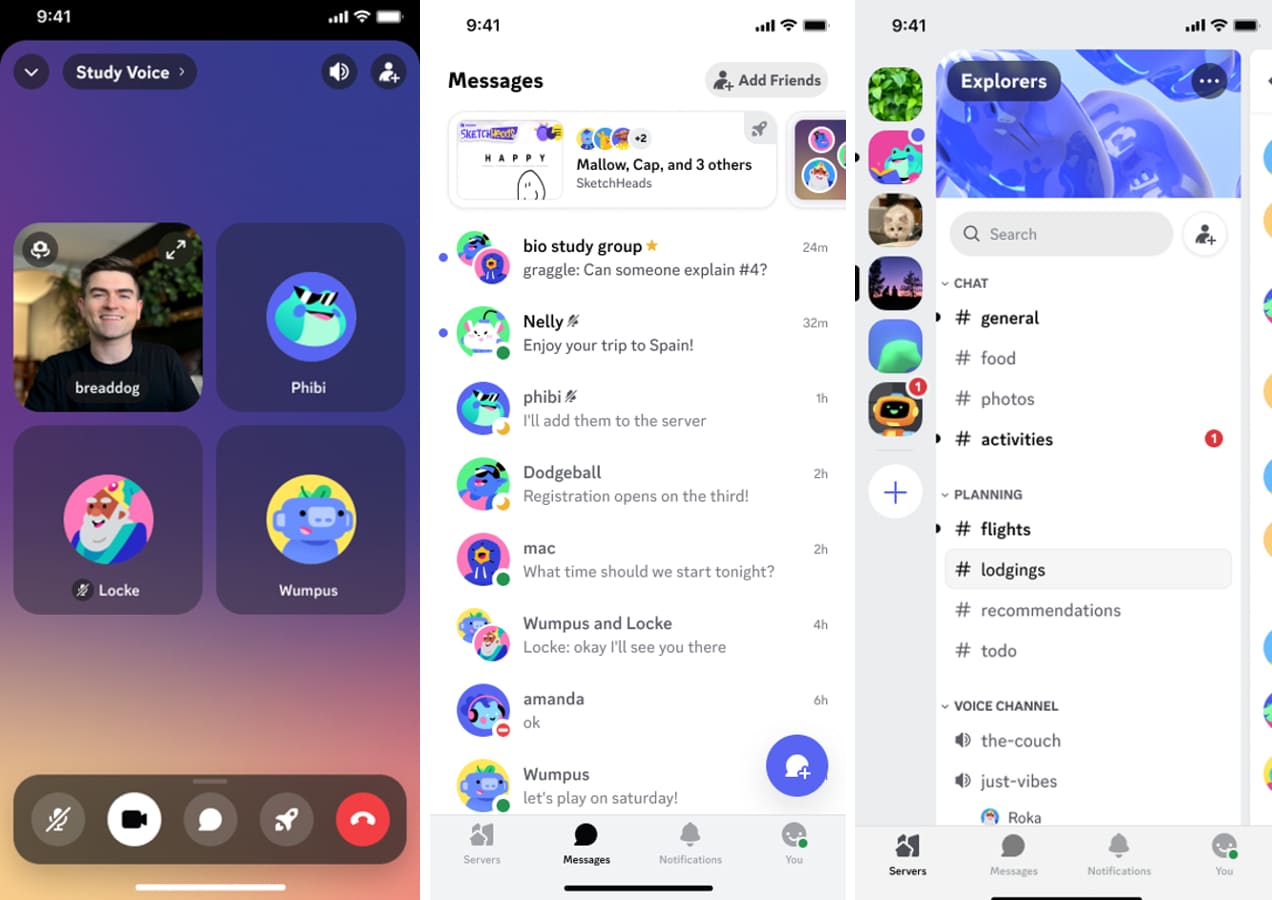 Discord iPhone 主畫面