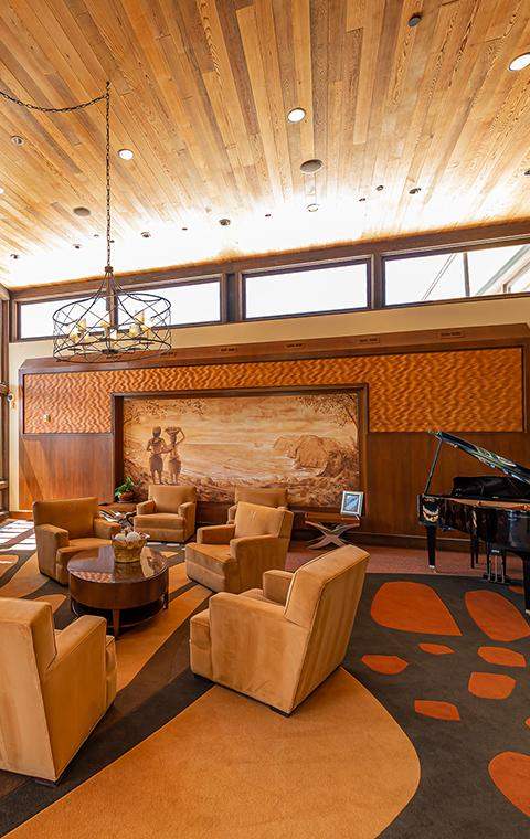 Interior lounge at the Monarch Club in Trilogy at Monarch Dunes