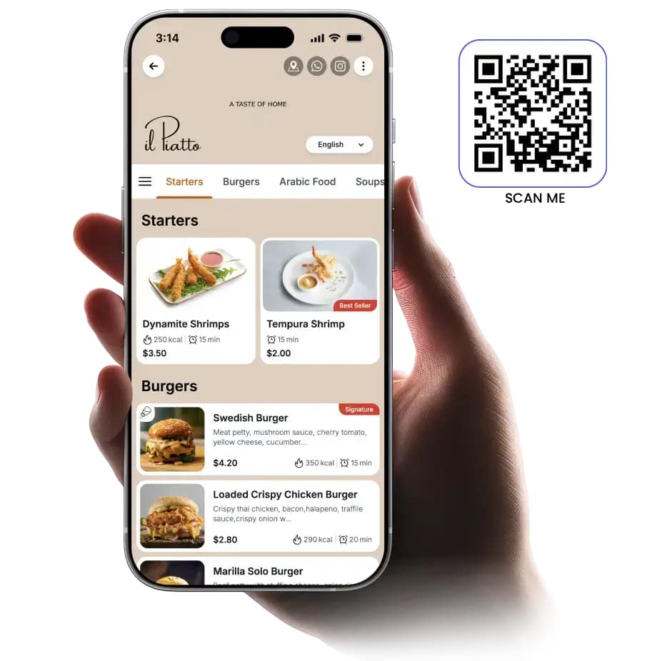 Ejemplo premium de carta digital y QR para restaurante