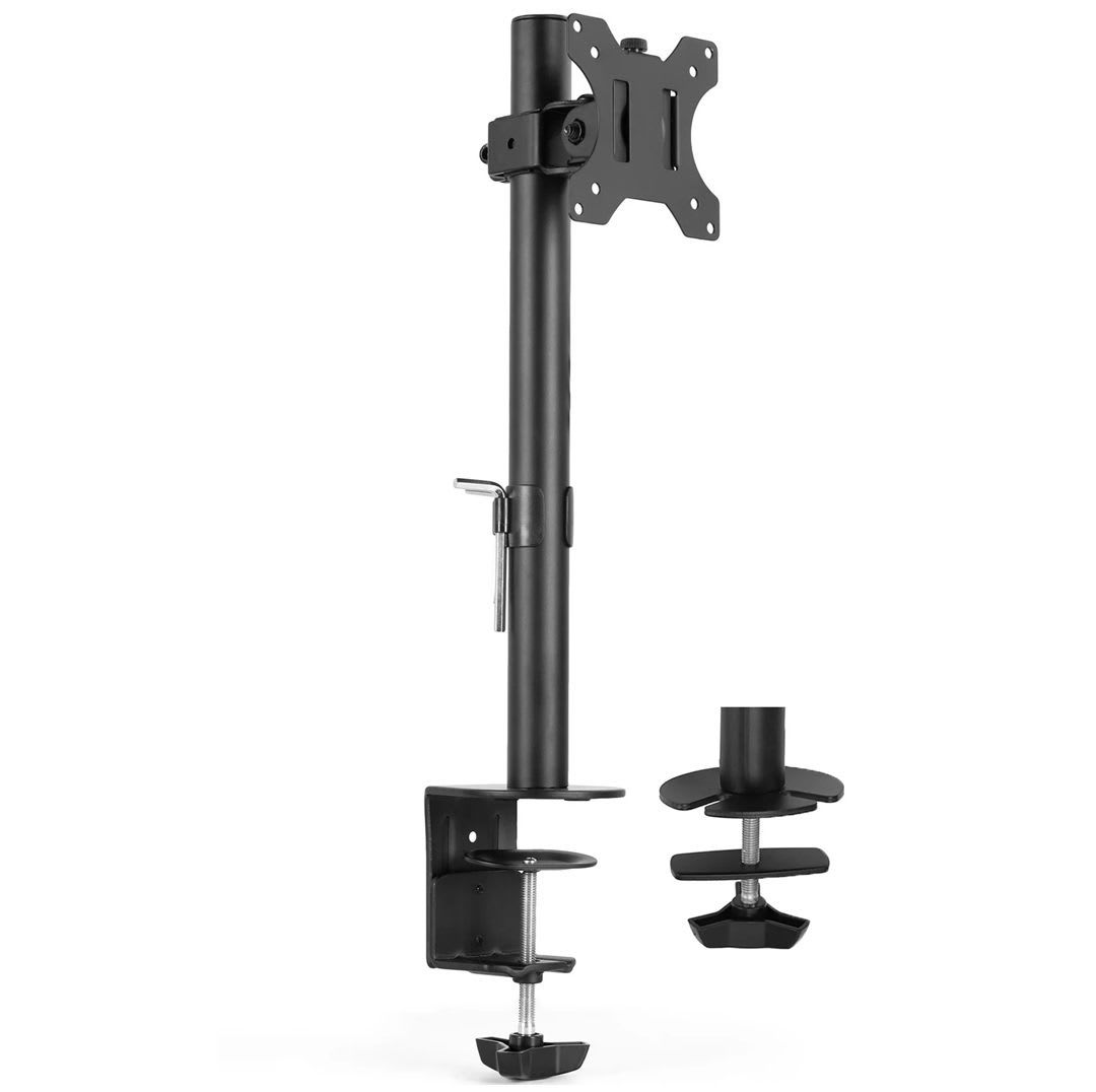 VIVO STAND-V001 Single Monitor Arm - black desk mount with C-clamp and grommet hardware