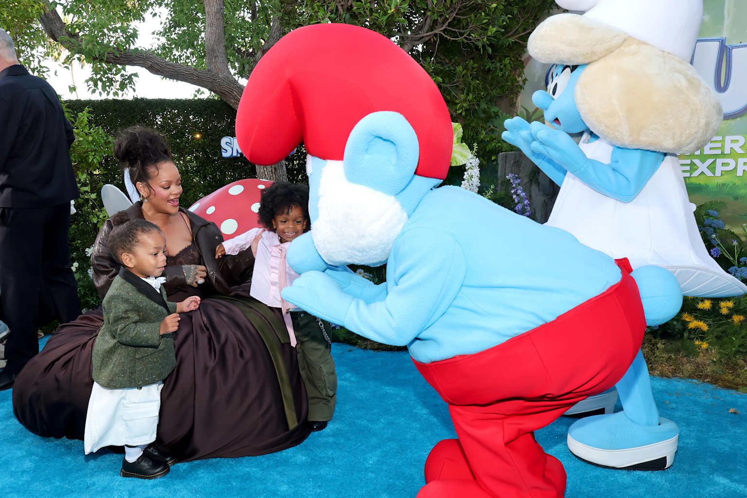 Rihanna sons Smurf costumes