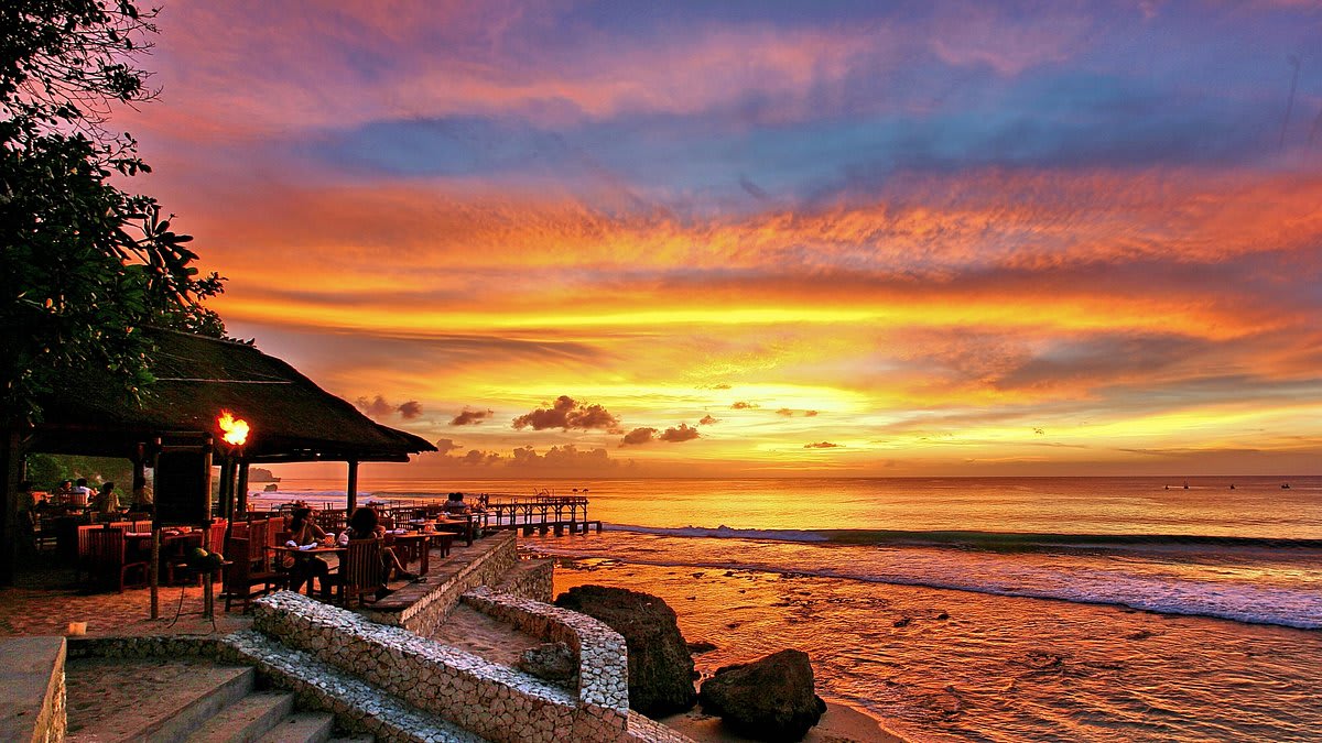 Bali luxury coastline at sunset