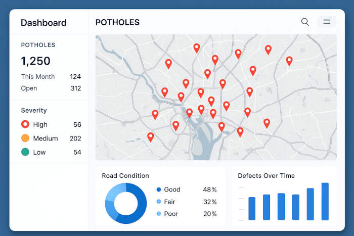 Crowdsourced AI road‑condition dashboard