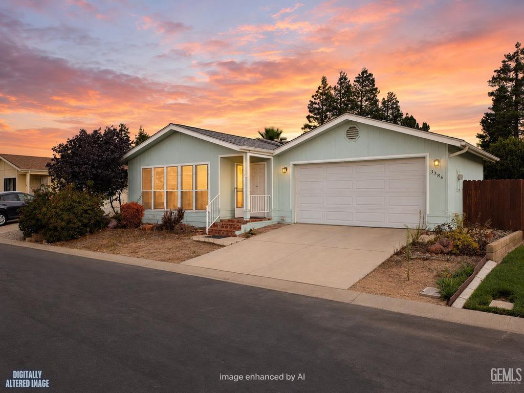Single-story home in a Santa Maria neighborhood at sunset
