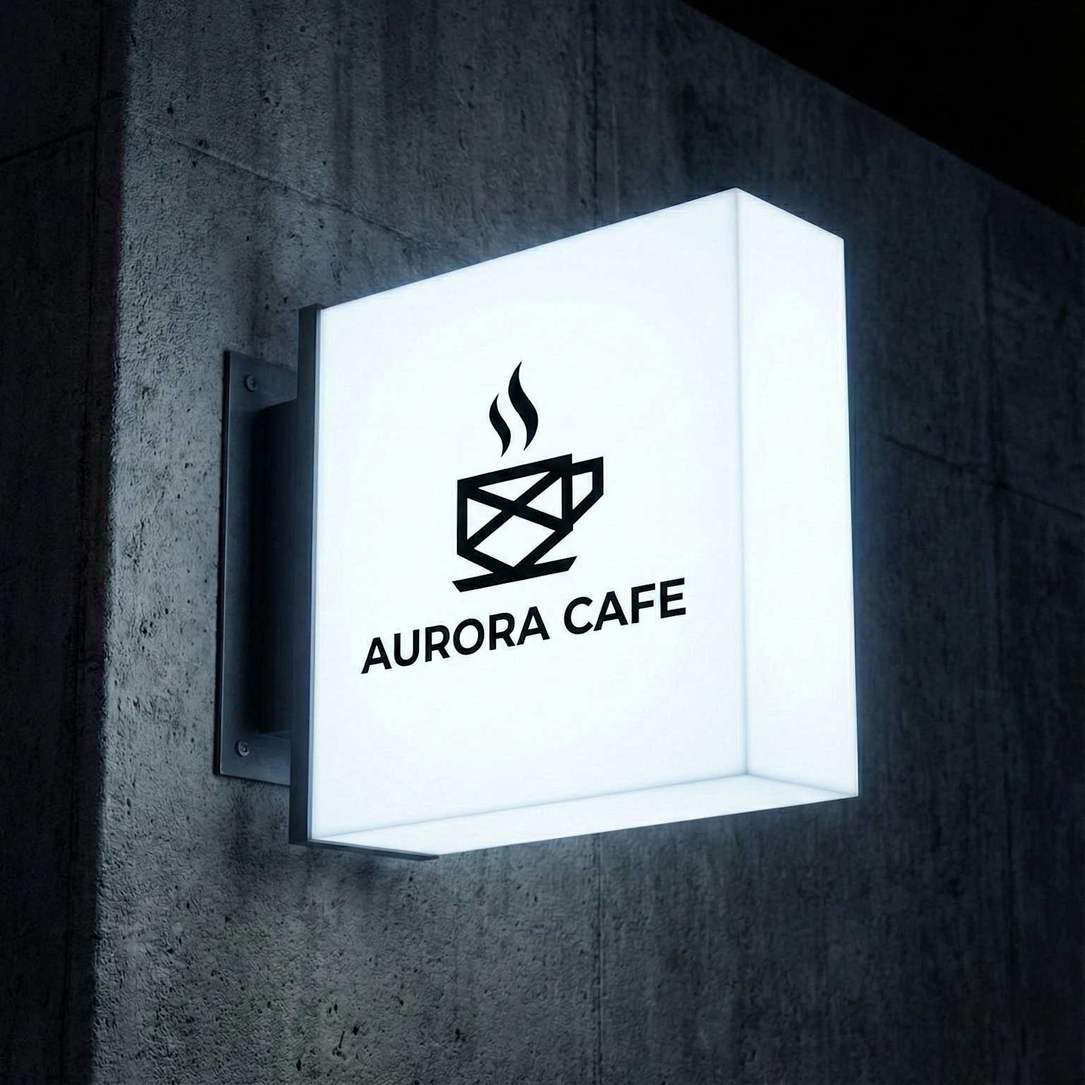 LED light box on a shop facade