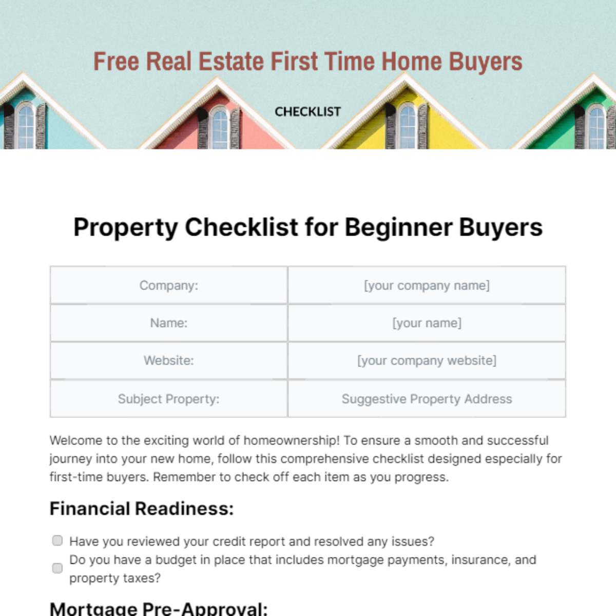 First-time homebuyer checklist graphic