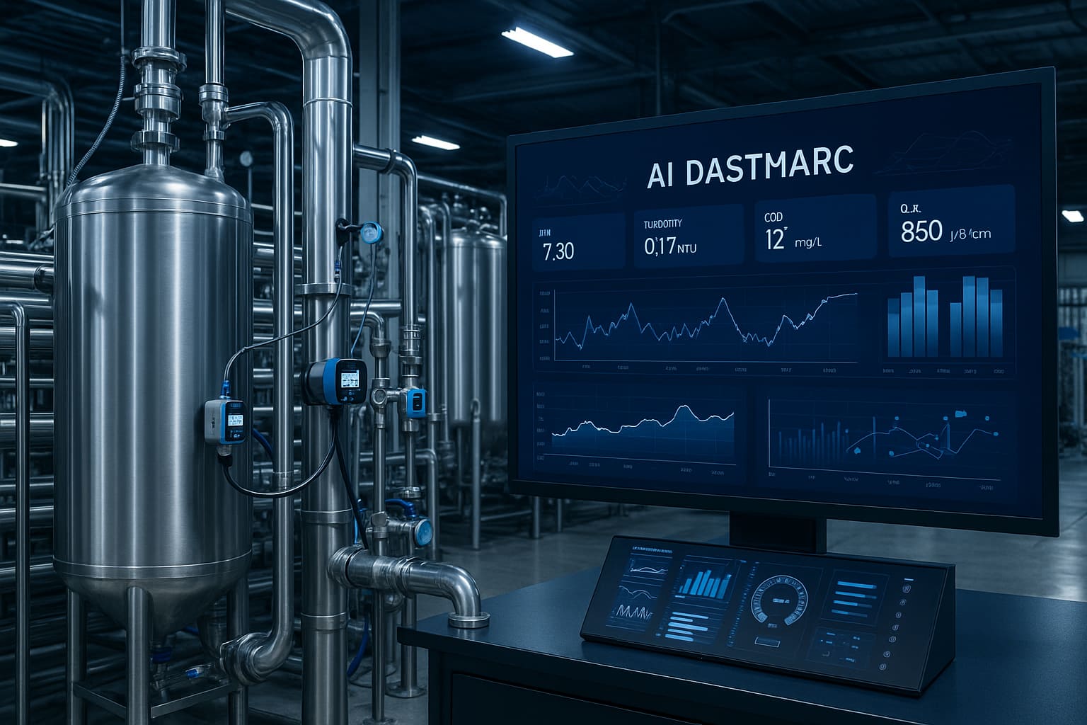 Industrial water treatment with AI dashboard