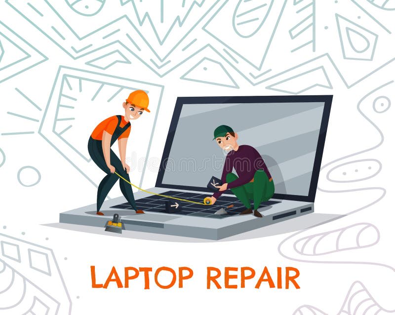 Laptop repair illustration