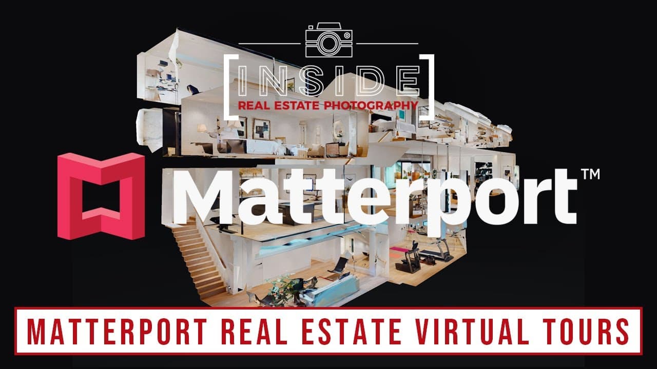 Matterport-style virtual tour graphic for real estate