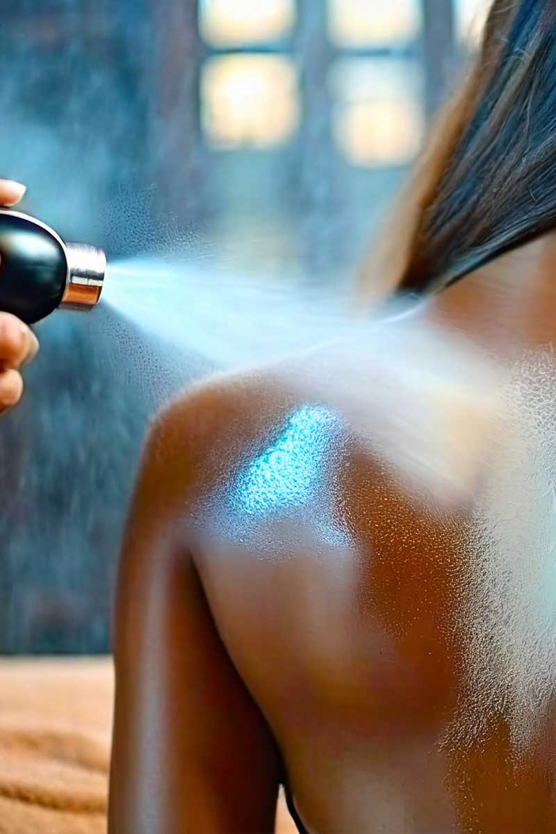 Spray tan before and after results at Victoria Beauty Salon, Victoria London