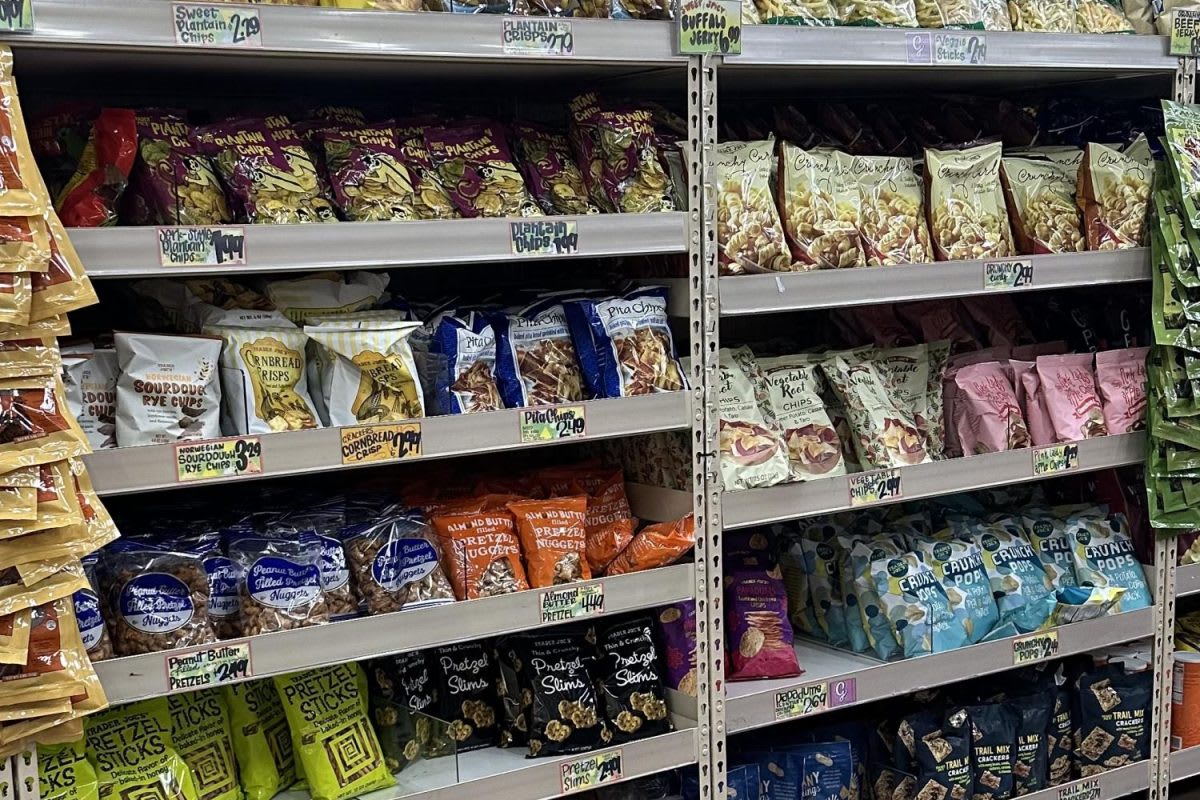 Trader Joe's snack shelves