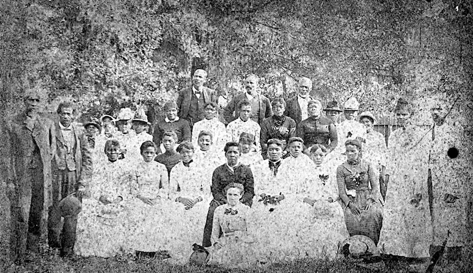 Historical group scene from a Juneteenth celebration.