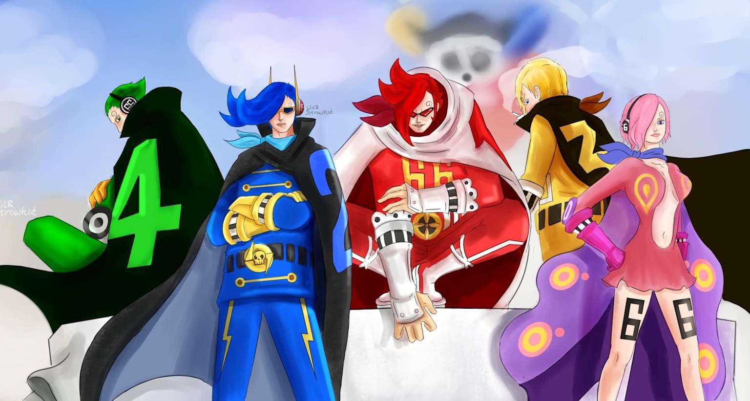 Famille Vinsmoke Germa 66 One Piece - Reiju Ichiji Niji Yonji en uniformes numérotés HD