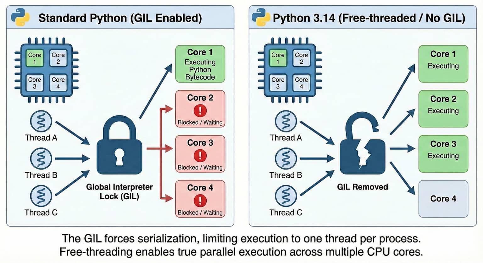 Python GIL vs Free-threaded Python
