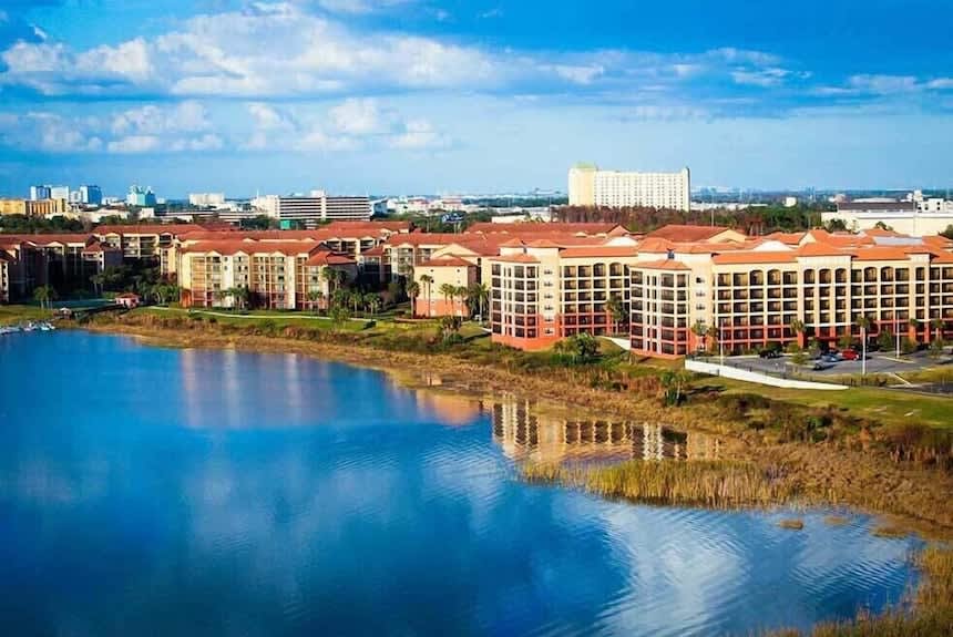 Orlando, Florida lakeside resort view