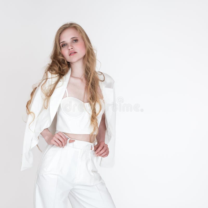 High key lighting white background portrait clean