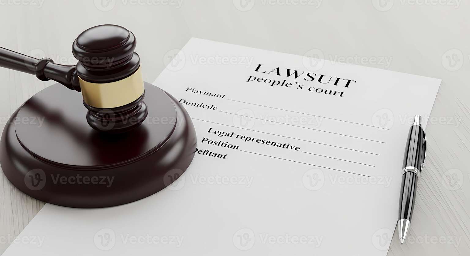 Legal documents and gavel