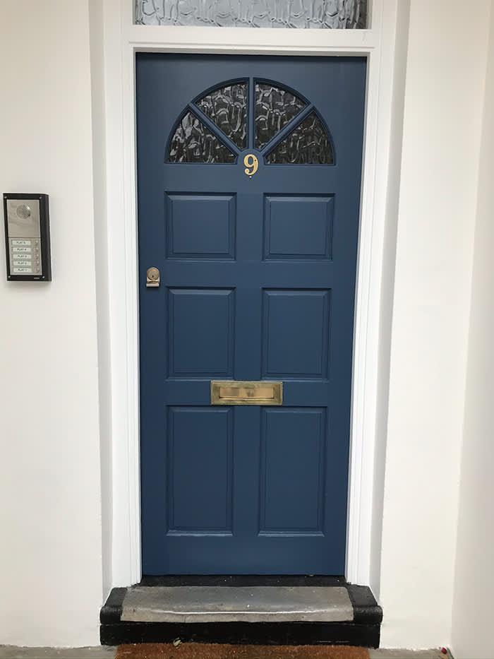Navy blue front door — Crowborough