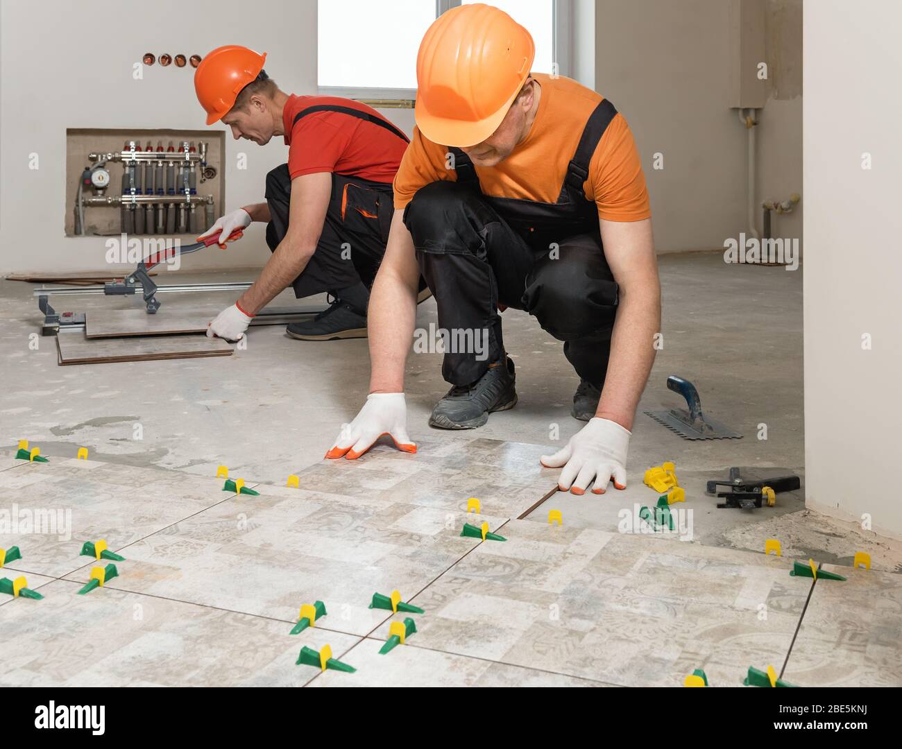 Floor tiles work
