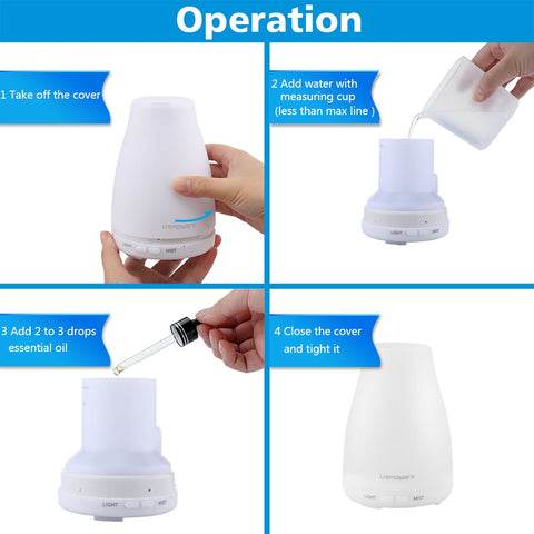 URPOWER 500ml essential oil diffuser β lavender aromatherapy for sleep wind-down night routine