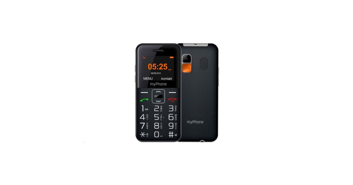 myPhone HALO Easy black front and back view