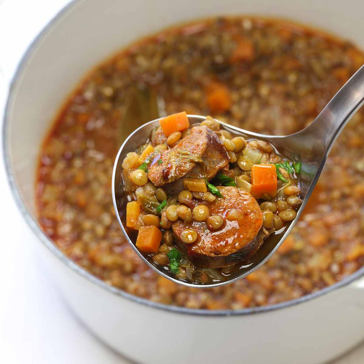 Rustic lentil soup