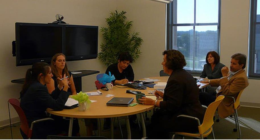 Real estate closing table meeting