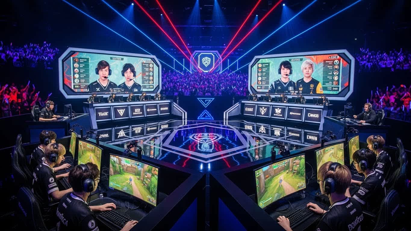 E-Sports tournament stage and competition arena