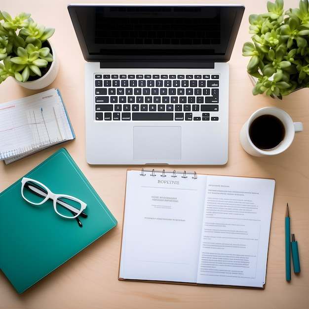 Professional resume writing workspace