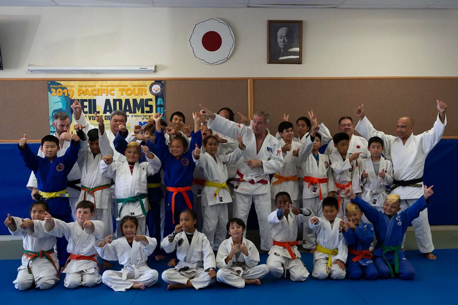 Children judo class training