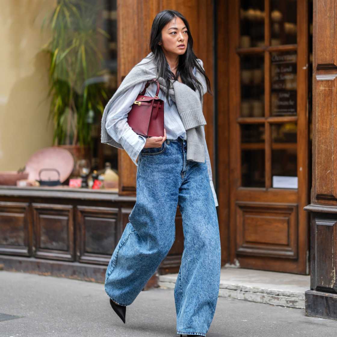 Barrel-leg jeans outfit inspiration