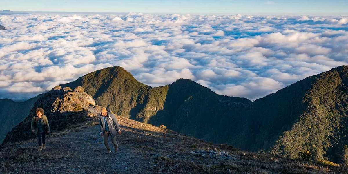Volcan Baru summit hikers above clouds Panama