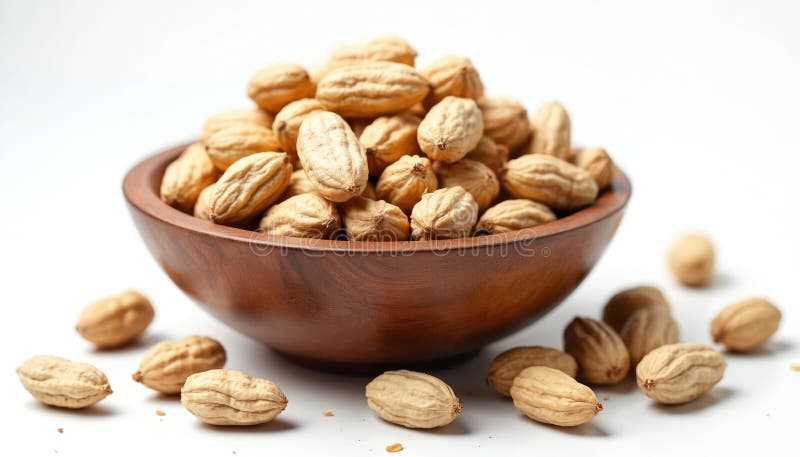 Nature Peanuts Classic raw peanuts in wooden bowl