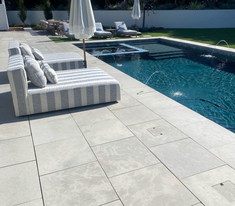 Custom pool deck paver installation by Legacy System Pavers in the Bay Area