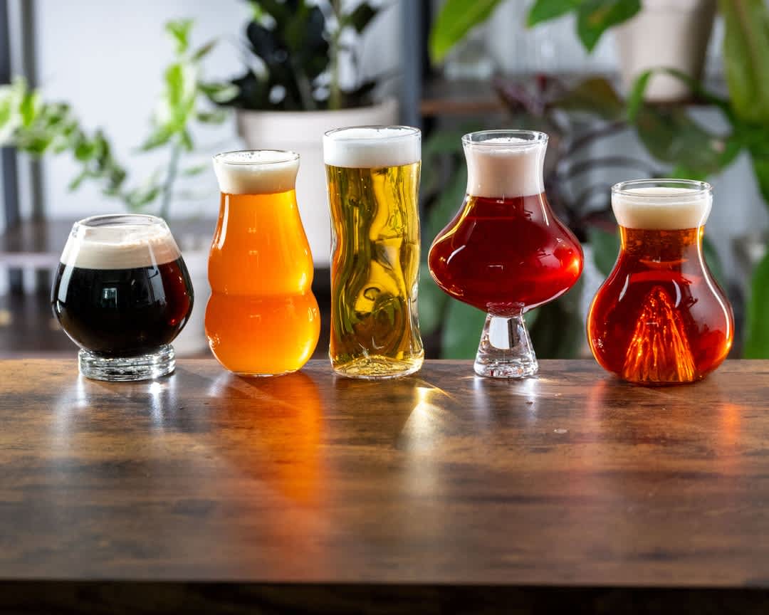 Craft beer glasses variety