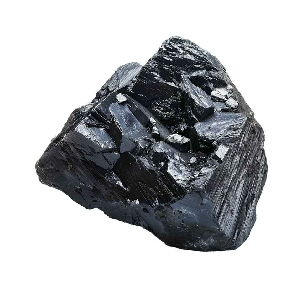Schwarzer Turmalin Rohstein unpoliert