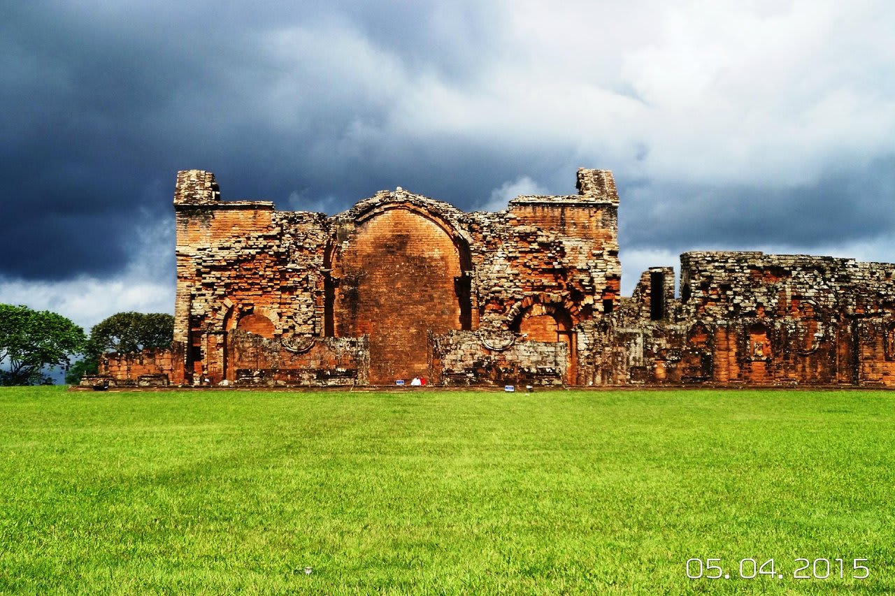 Historic ruins and green fields in Itapúa, Paraguay