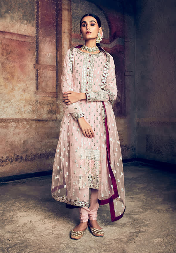 Pink Silk Kurta Set