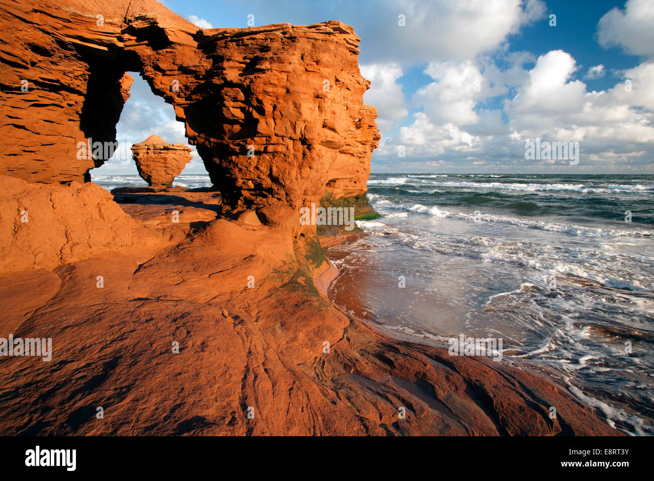 Thunder Cove red sandstone arches on Prince Edward Island north shore