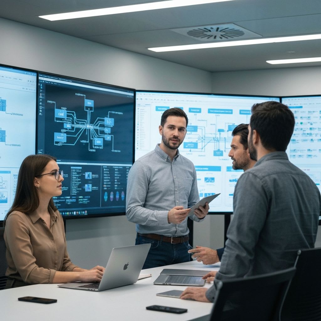 Enterprise IT consulting team in conference room