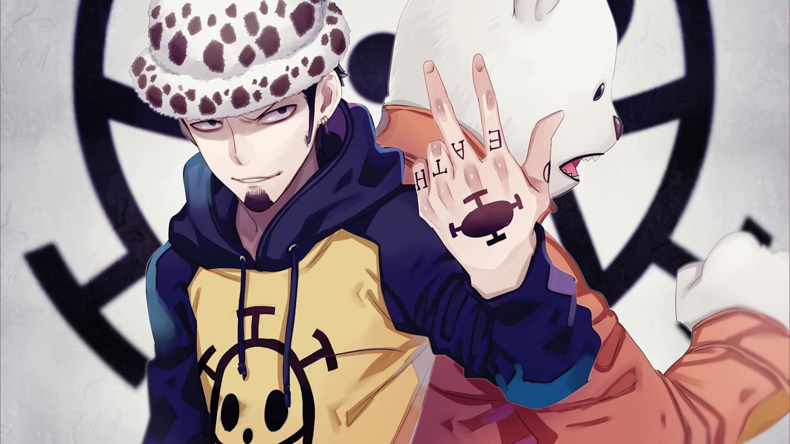 Sudadera amarilla de Trafalgar Law y Bepo de One Piece - Heart of the Pirates