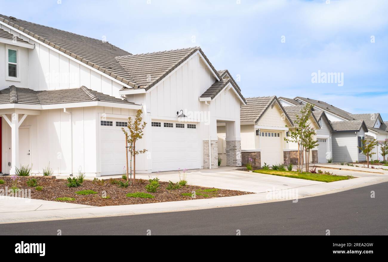 California suburban homes on a quiet residential street