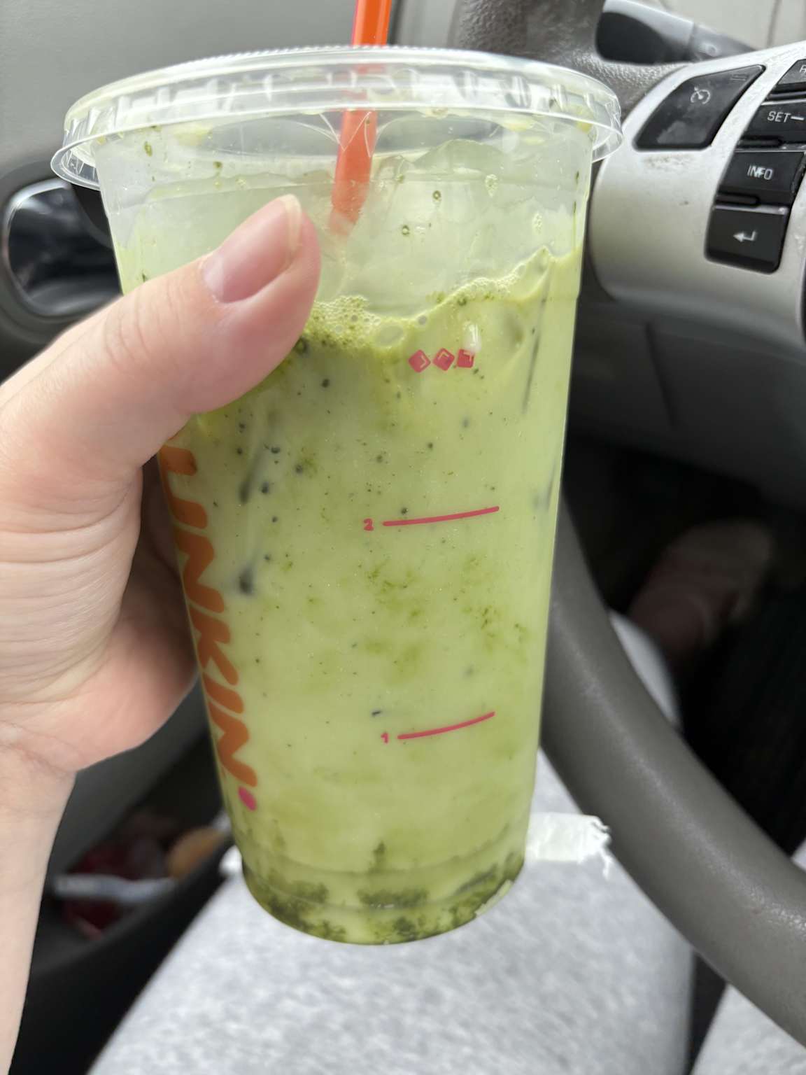 Iced Dunkin matcha drink